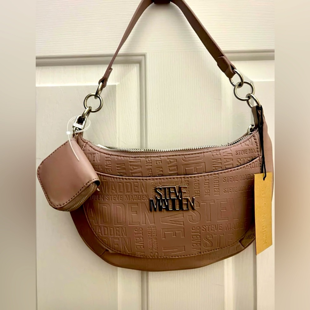 Steve Madden Mauve Barmin hand bag. NWT silver hardware.